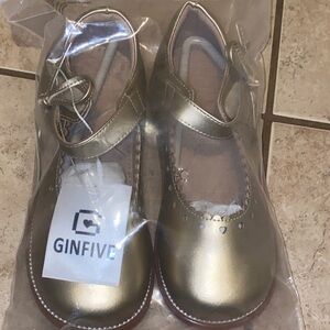 Gold Kids Mary Jane Shoes